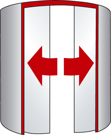 Upognjena drsna vrata